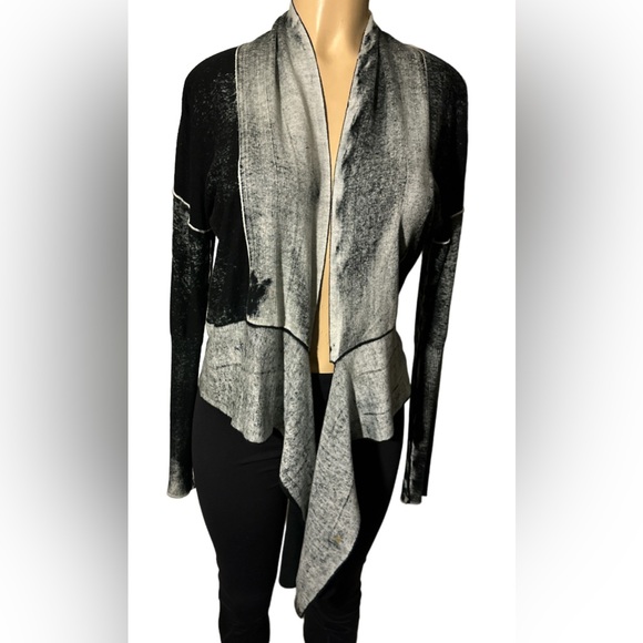 525 America Crop Gray Cardigan Sweater Front Tie - Picture 4 of 14